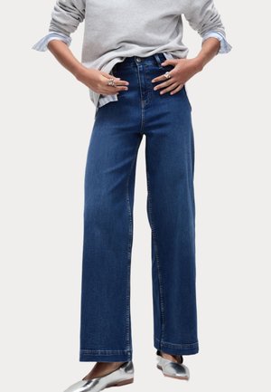 Marks & Spencer SEAMLESS WIDE LEG - Jean flare - medium indigo