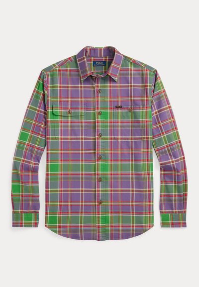 Polo Ralph Lauren CUSTOM FIT PLAID OXFORD SHIRT - Ing - purple green multi