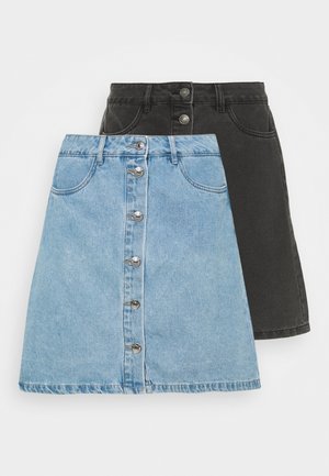 ONLFARRAH SKIRT 2 PACK - Jeansrok - light blue denim/black