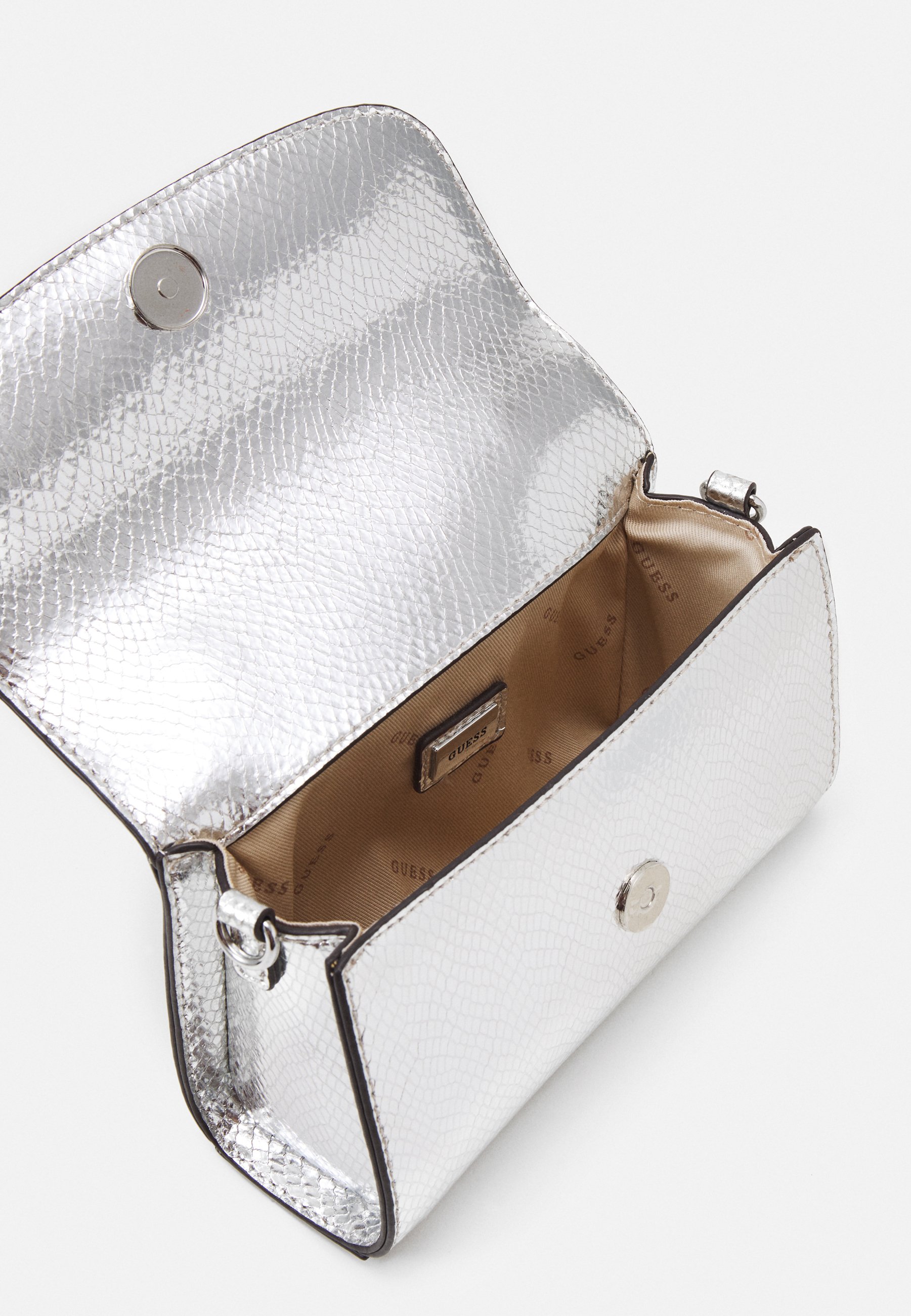 silver guess bag