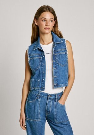 W11 REVER - Strukirani kaput - oz blue rigid denim