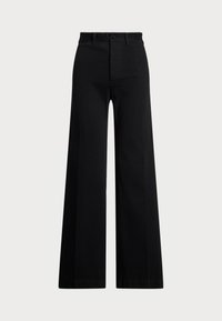 STRETCH COTTON TWILL WIDE LEG TROUSER - Hlače - black