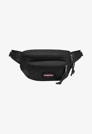 Czarna nerka Eastpak z dwoma zamykanymi na zamek kieszeniami, regulowanym paskiem i naszywką z logo na przedniej kieszeni.