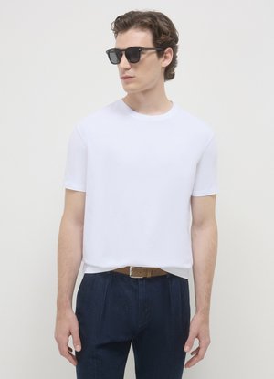 GIROCOLLO TINTA UNITA - T-shirt basic - bianco ottico