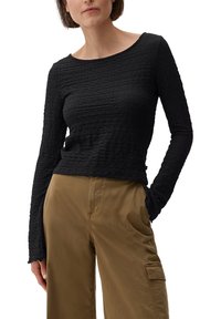 QS À MANCHES LONGUES EN TROMPETTE - Blouse - schwarz