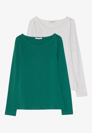 2 PACK - Langærmet T-shirt - mottled grey/green