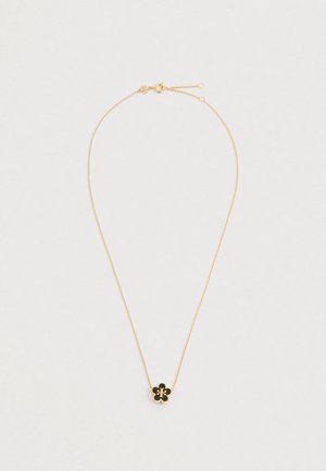 KIRA ENAMEL FLOWER PENDANT NECKLACE - Ketting - tory gold/black