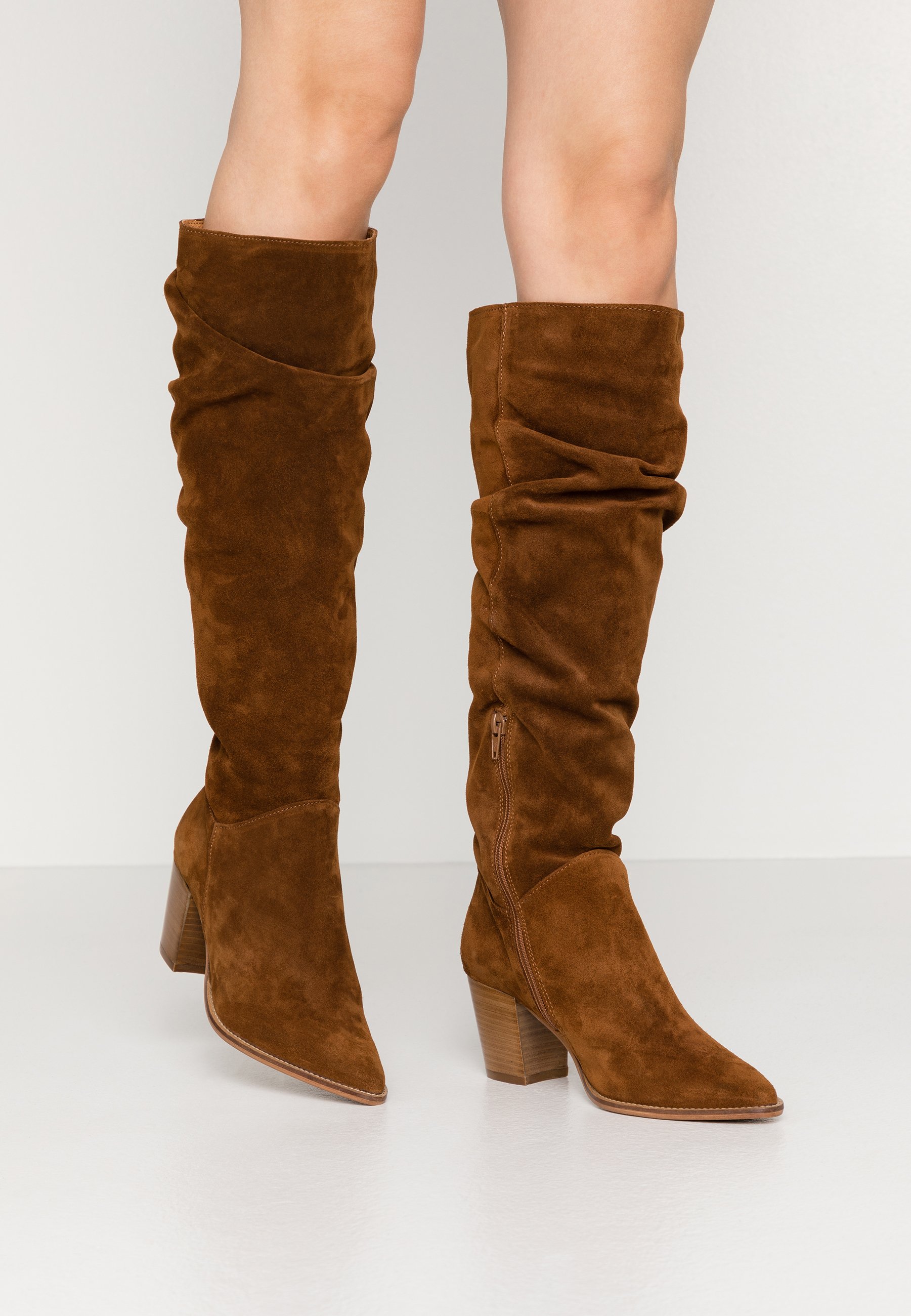 Anna Field LEATHER BOOTS Klassiska stövlar cognac Anna Field LEATHER Klassiska stövlar beige Zalando.se