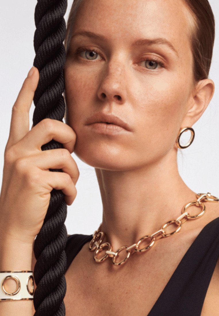 bangle up COLLIER EYELET - BLANC SABLE - Collier - gold coloured