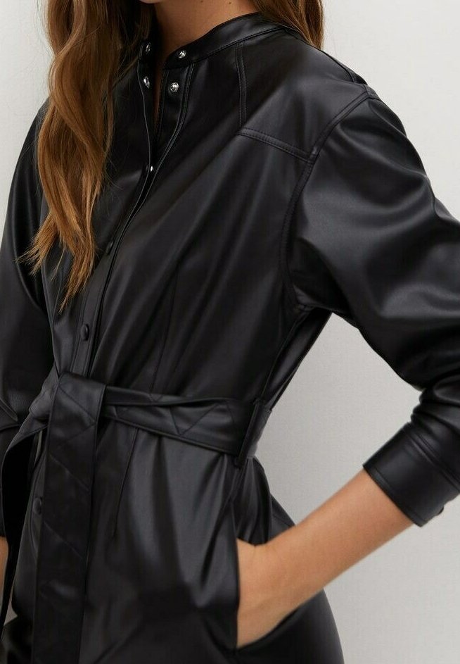 slim fit dress slacks Fifteen Twenty Women's Jennifer Faux Leather Dress in Black