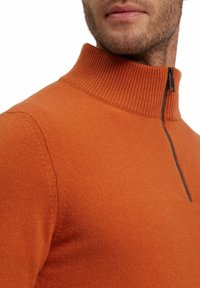 FALKE BASIC LAMBSWOOL HALF-ZIP - Maglione - tandoori