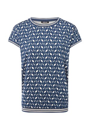 Print T-shirt - marine/beige