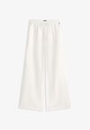 LOOSE LINEN BLEND DRAWSTRING TROUSERS - Παντελόνι - ecru