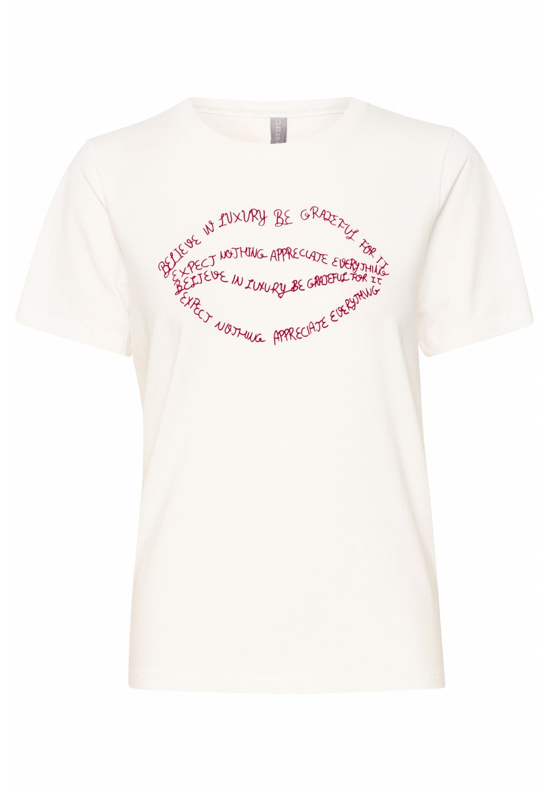 culture T-shirt print crème