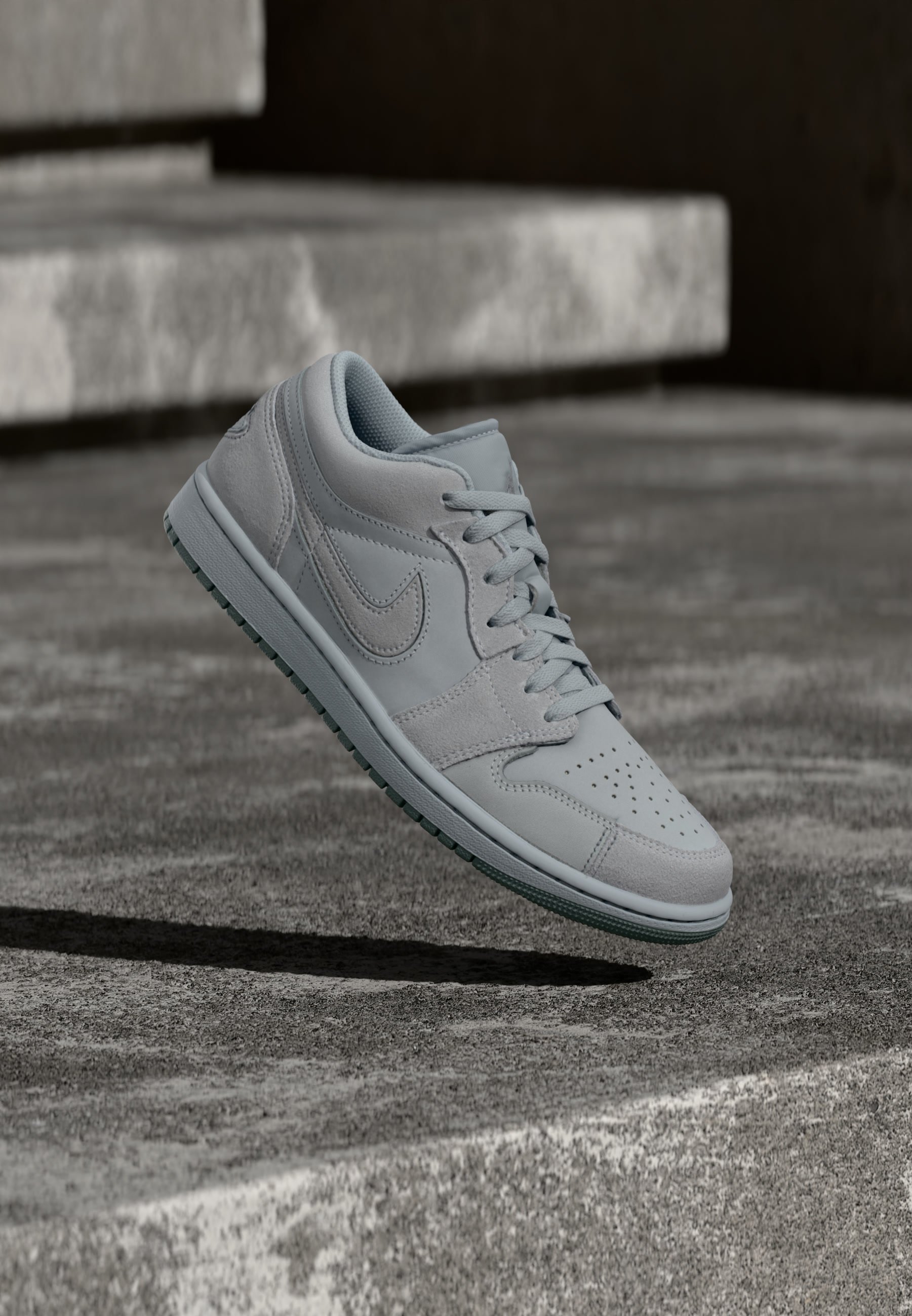 AIR JORDAN 1 LOW SE CRAFT - Tenisky - wolf grey/smoke grey/lemon wash