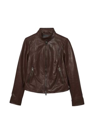REGULAR FIT  - Leren jas - burgundy