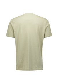 Korte mouwen t-shirt in lichtbeige, gemaakt van katoen. Heeft een klassieke ronde hals, een soepele textuur en een eenvoudig, ongecompliceerd ontwerp.