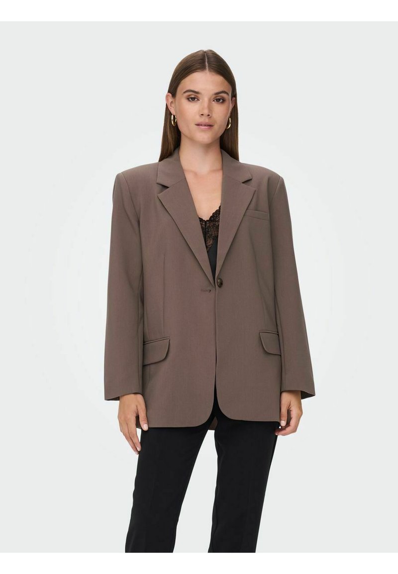 Only - Onllinda-Raven Life L/S Bf Blazer Tlr Ox - 4980287 Coffee Bean
