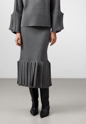 HEM - Gonna a pieghe - grey melange