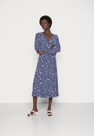 MIDI WRAP DRES - Day dress - blue mix