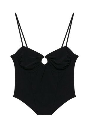 PULL&BEAR, STRAPPY WITH NECKLINE APPLIQUE - TOP - Top - black