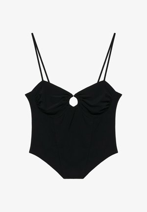 PULL&BEAR, STRAPPY WITH NECKLINE APPLIQUE - TOP - Top - black
