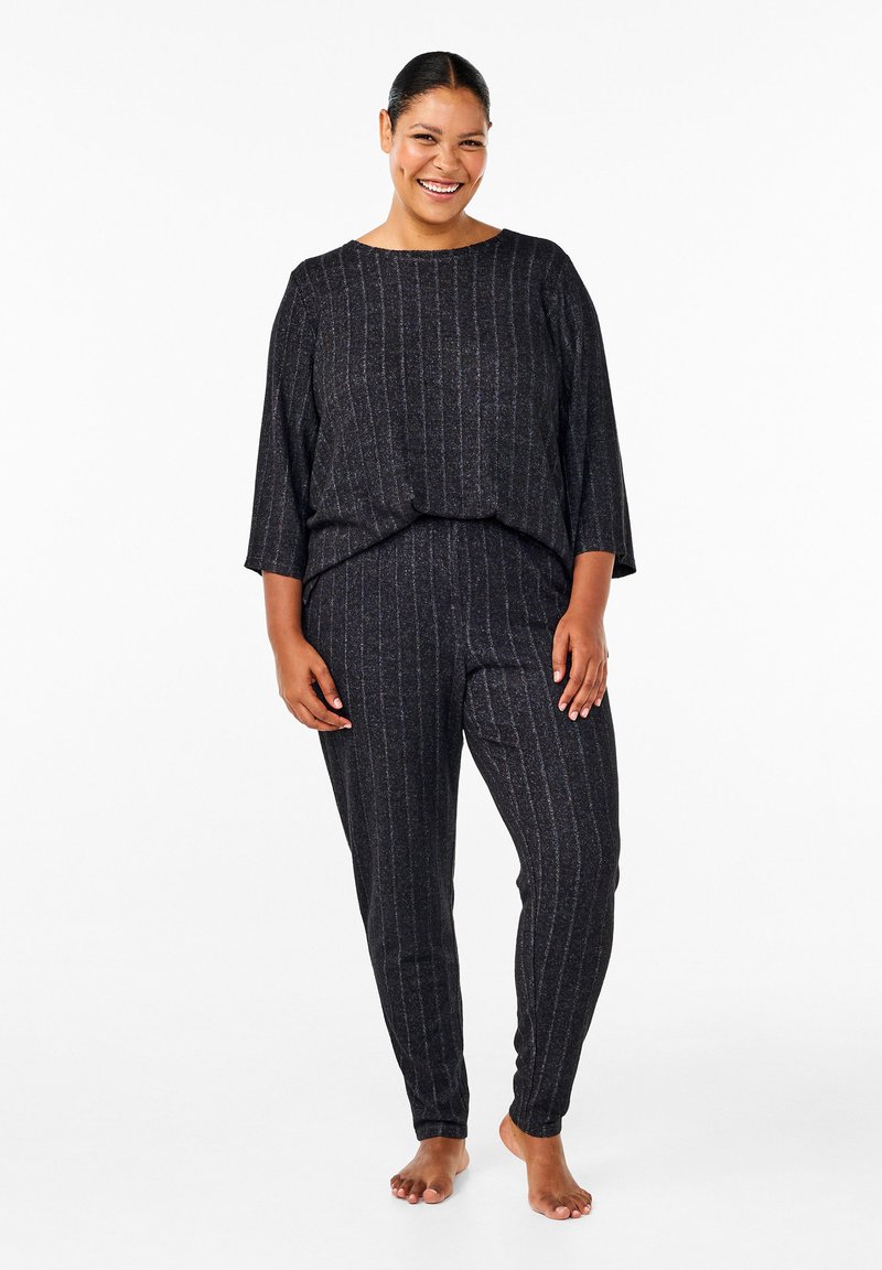 Zizzi Tygbyxor - black melange