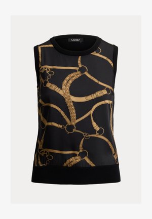 Lauren Ralph Lauren, BELTING-PRINT SLEEVELESS SWEATER - Top - black multi