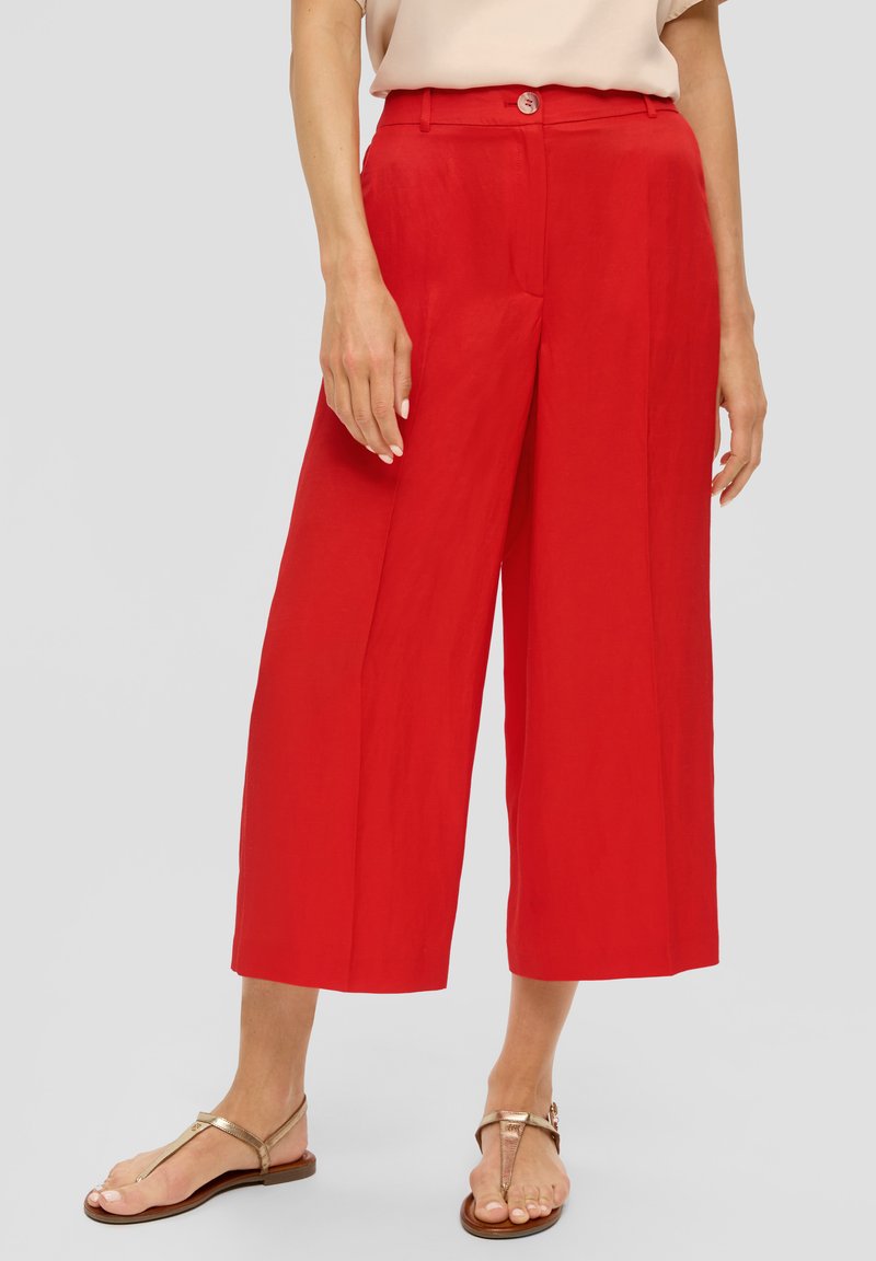 s.Oliver BLACK LABEL CULOTTE  WIDE LEG - Broek - preiselbeere