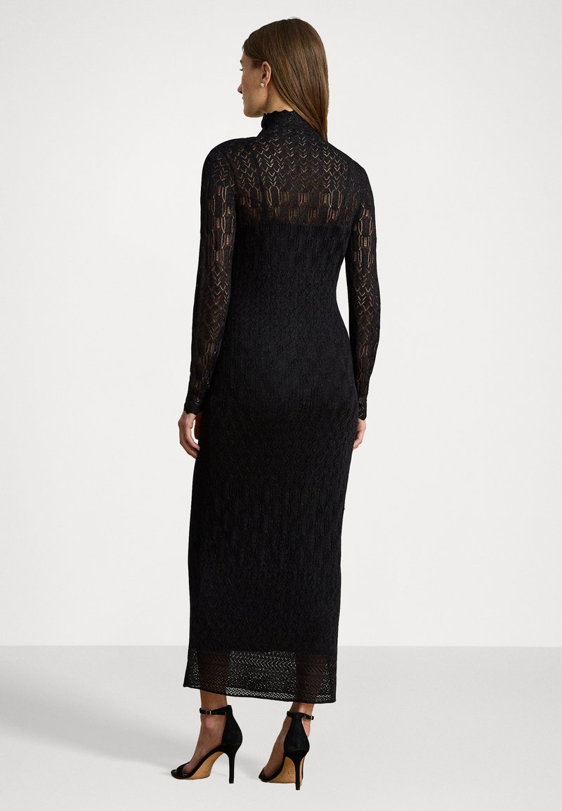 Lauren Ralph Lauren POINTELLE-KNIT TURTLENECK SWEATER DRESS - Day dress -  black - Zalando