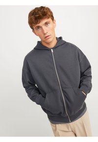 Jack & Jones PREMIUM JPRBLUHARVEY ZIP HOOD UNISEX - Sweat zippé - asphalt