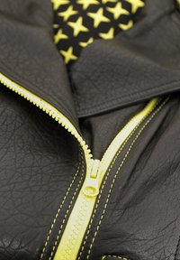 Lederjacken24 Leather jacket - schwarz   gelb