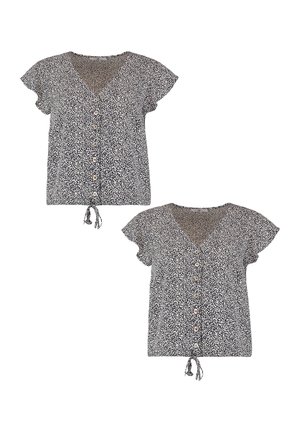 2 PACK MIT WELLENKANTE V-AUSSCHNITT - Blouse - dunkelblau