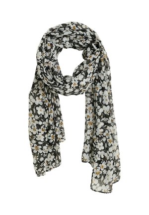 ÉTOLE LONGUE IMPRIMÉ FLEURI - Bufanda - noir