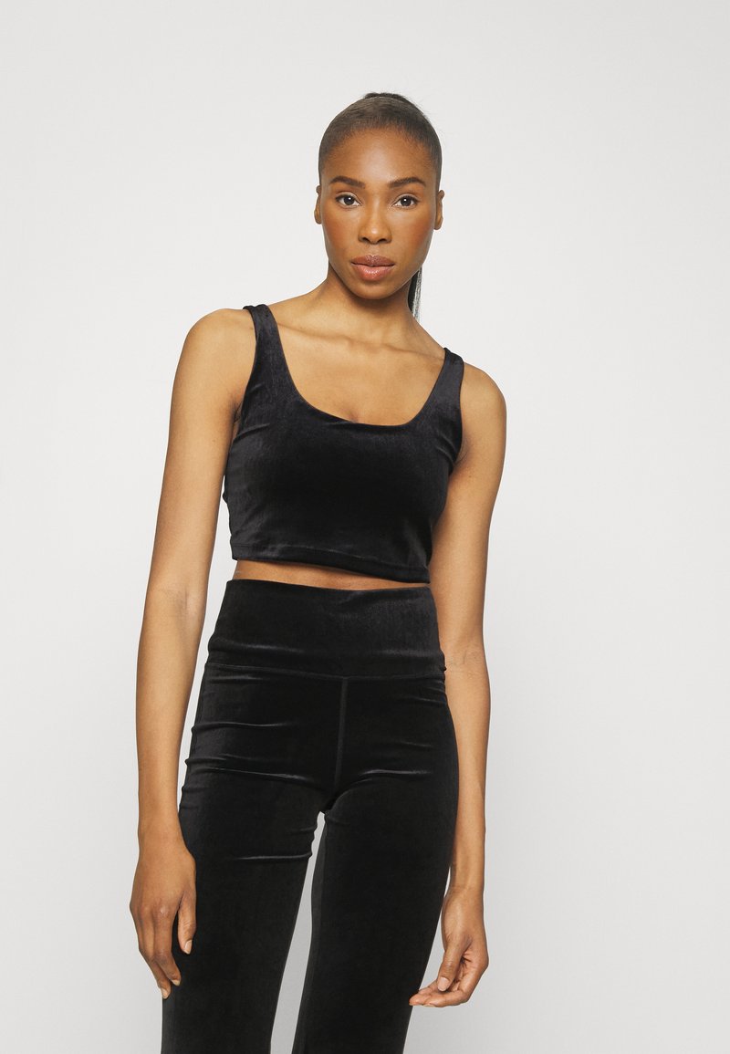 Athleta VELVET CUT OUT CROP AC Sportbh met light support black