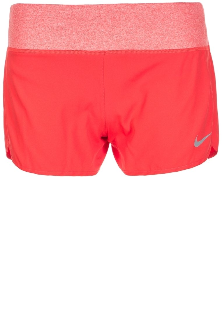 Pantalones cortos deportivos rojos con una cinturilla elástica gris y un pequeño logo gris en el costado. Fabricados con material ligero y que absorbe la humedad.