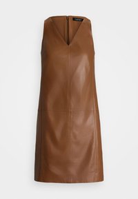 Lauren Ralph Lauren LAMBSKIN SLEEVELESS SHIFT DRESS - Dienas kleita - brown