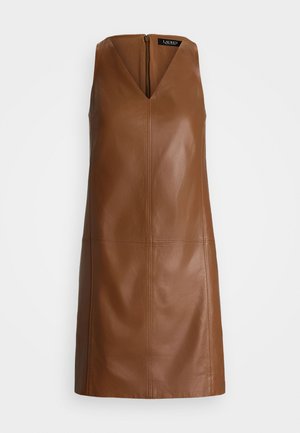 Lauren Ralph Lauren LAMBSKIN SLEEVELESS SHIFT DRESS - Nappali ruha - brown