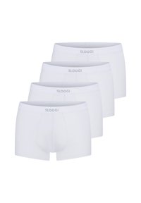 Weiße Boxershorts aus glattem Stoff mit elastischem Bund und "SLOGGI"-Logo sowie einer figurbetonten Passform. Set aus vier Stück.