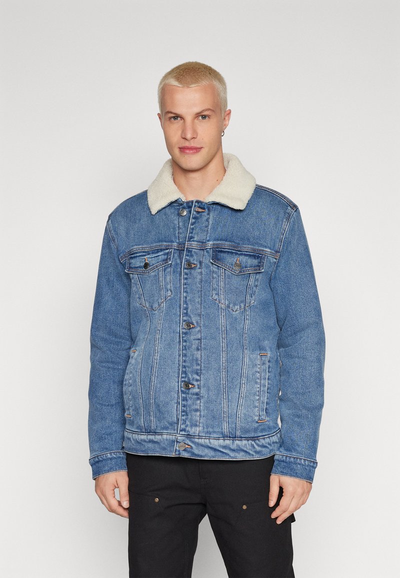 Hollister Co. LINED TRUCKER - Denim jacket - medium wash/dark-blue