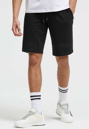 Camp David, CAMP DAVID SWEATSHORTS MIT LABEL PRINT - Tracksuit bottoms - black