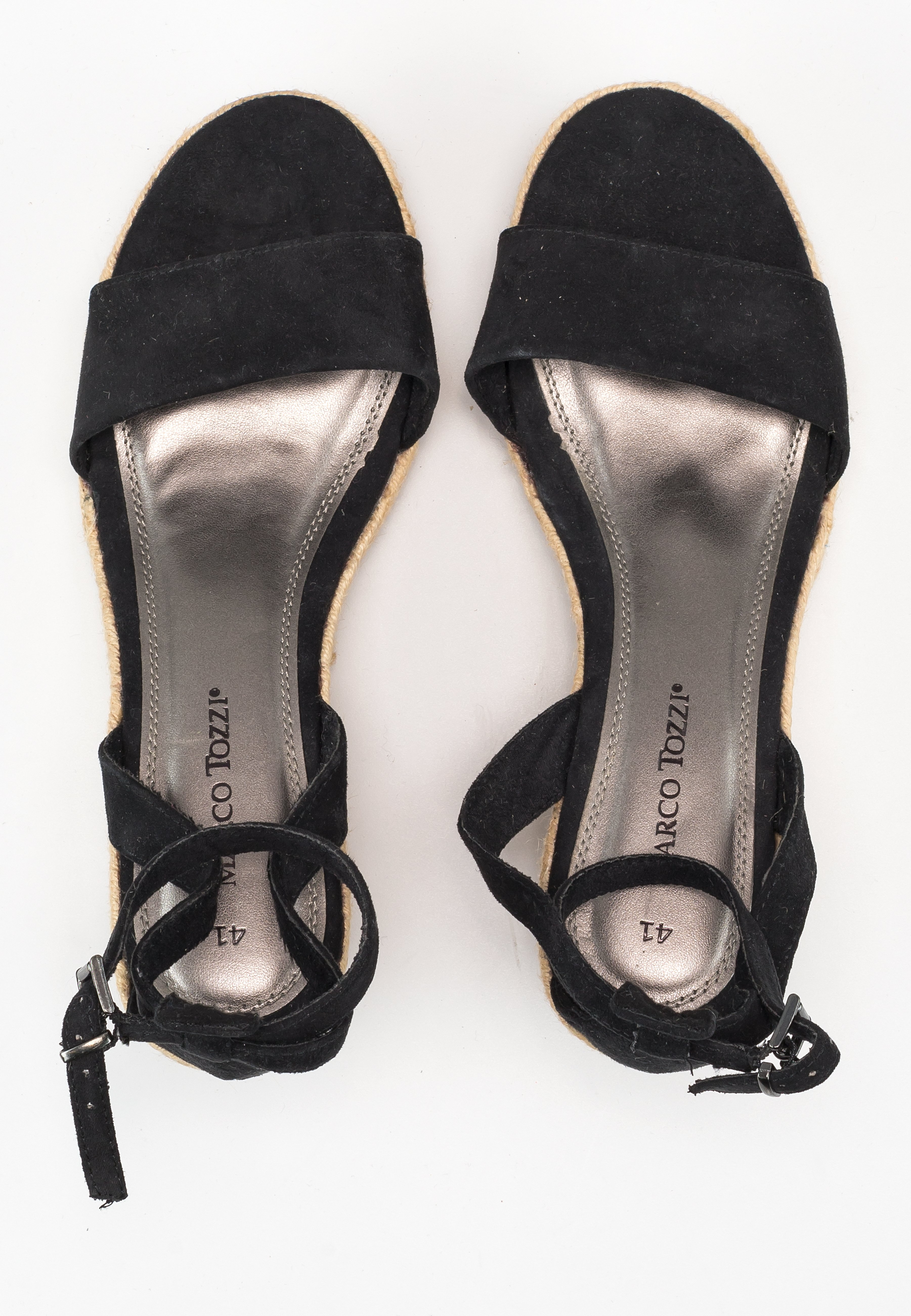 Marco Tozzi Sandalias de cuña - black/negro - Zalando.es