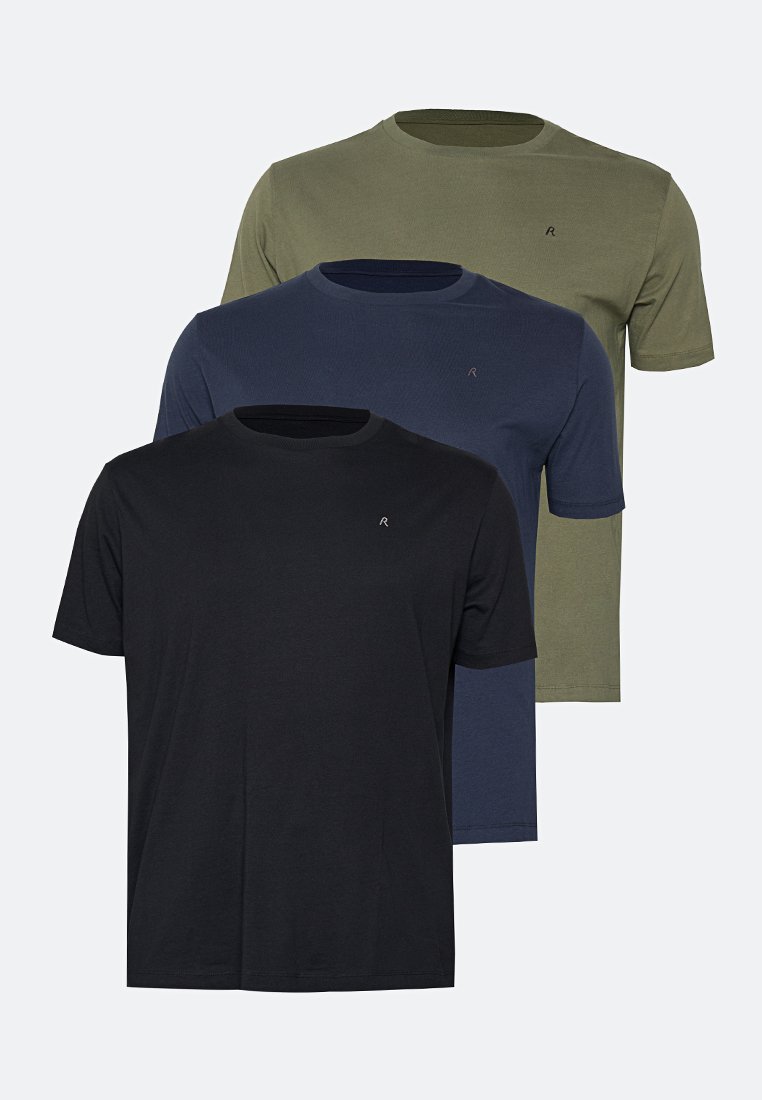 Replay Plus T-shirt basic gemêleerd zwart