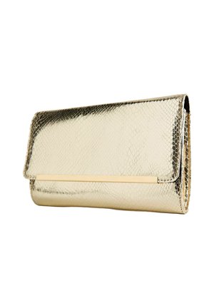 BAR SNAKESKIN TEXTURE - Clutch - gold