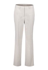 Licht beige op maat gemaakte broeken met een gladde textuur, met een platte voorkant, twee zijzakken en een recht model.