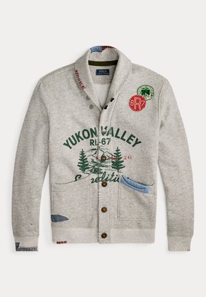 Polo Ralph Lauren GRAPHIC CARDIGAN - Felpa con zip - heather grey
