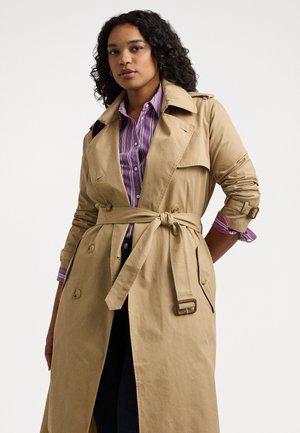 WATER REPELLENT BELTED TWILL TRENCH COAT - Trenchcoat - birch tan