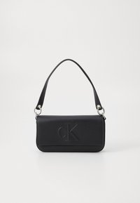 SCULPTED FLAP SHOULDER POUCH - Handbag - black