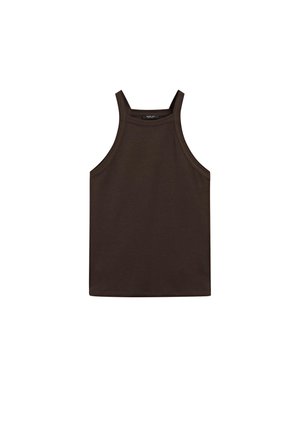 Massimo Dutti HALTER - Top - dark brown
