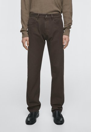 Massimo Dutti Jeans Straight Leg - mottled dark brown